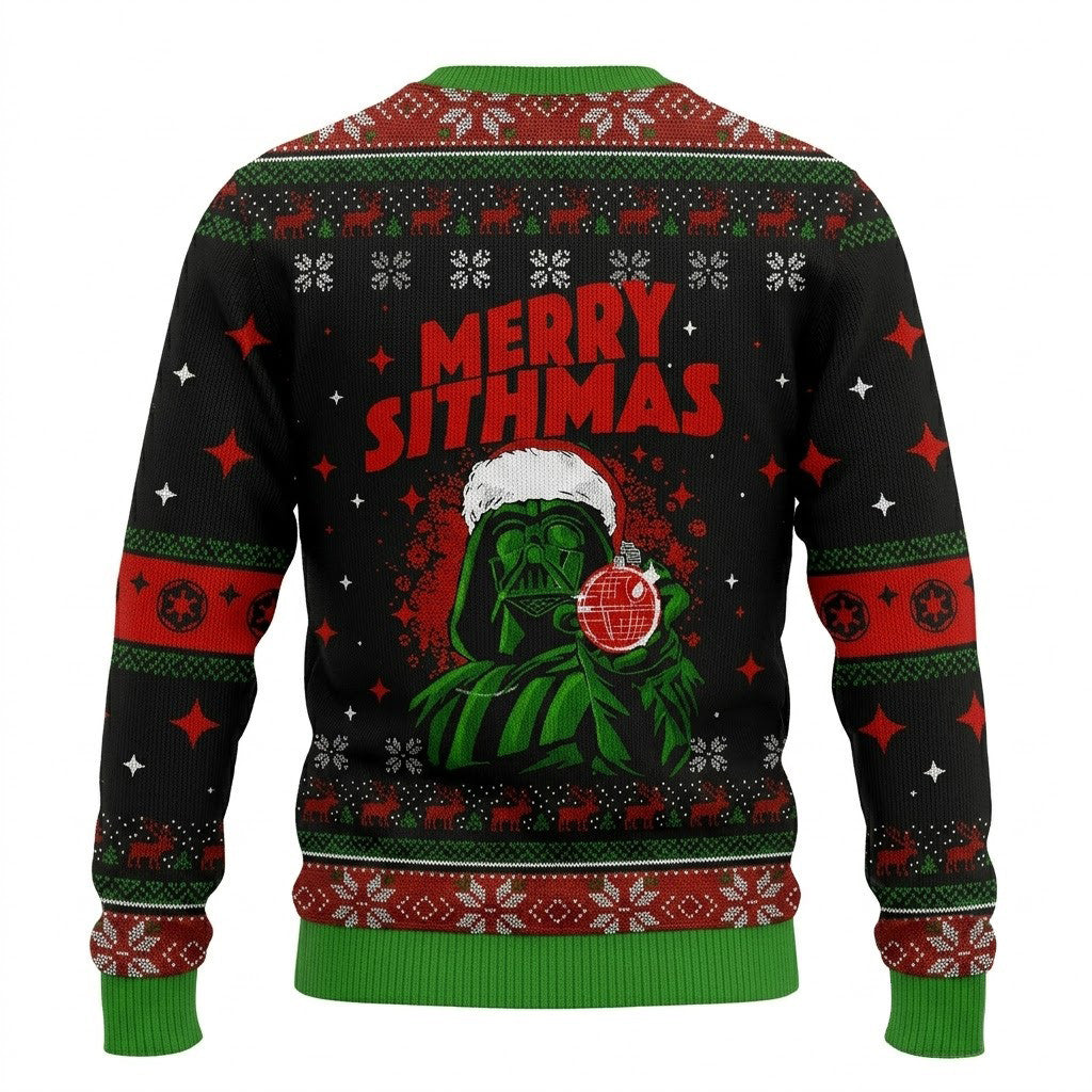 Darth Vader Merry Sithmas Ugly Christmas Sweater - Star Wars Holiday Knit Print