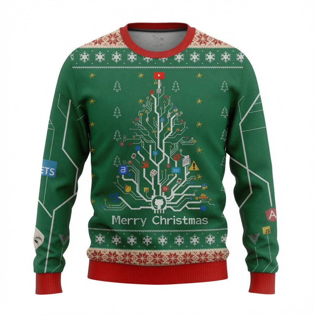 Circuit Diagram Ugly Christmas Sweater - Geeky Programmer Holiday Knit Print