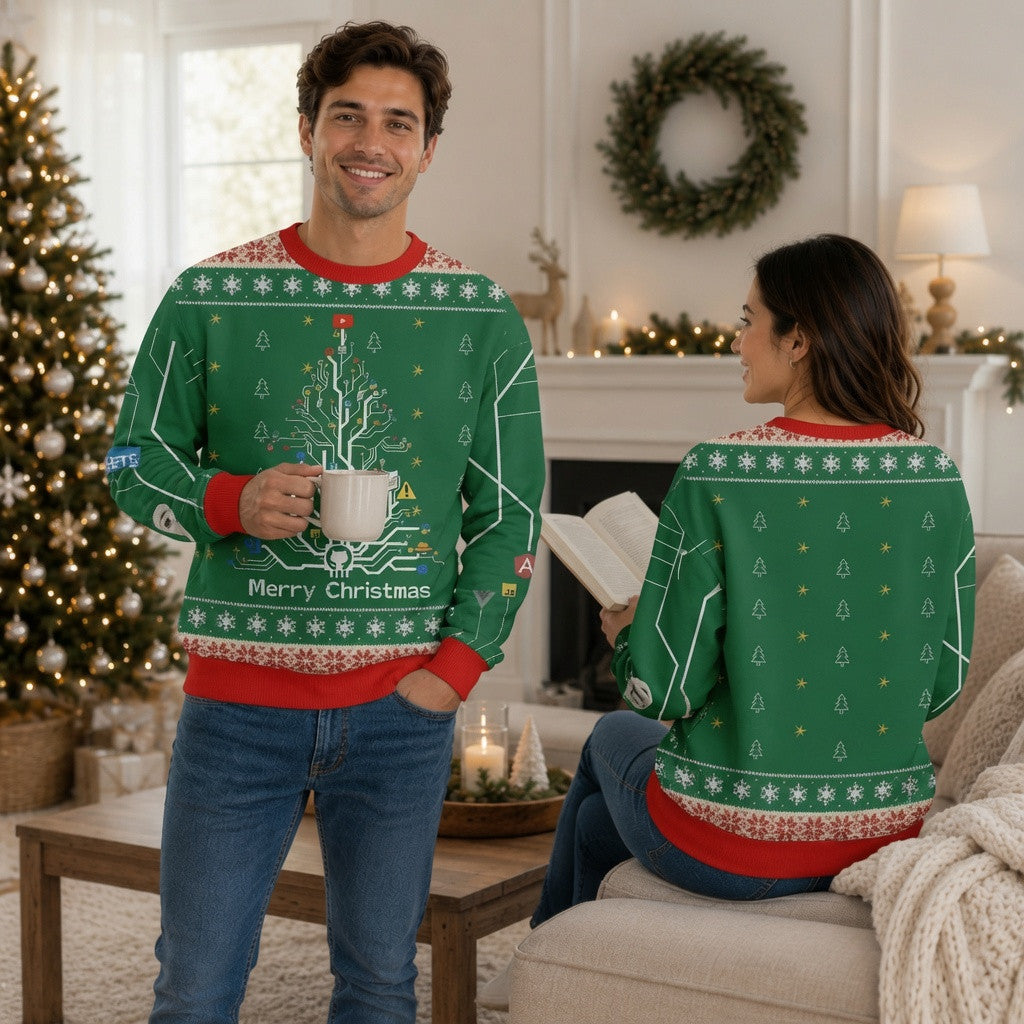Circuit Diagram Ugly Christmas Sweater - Geeky Programmer Holiday Knit Print