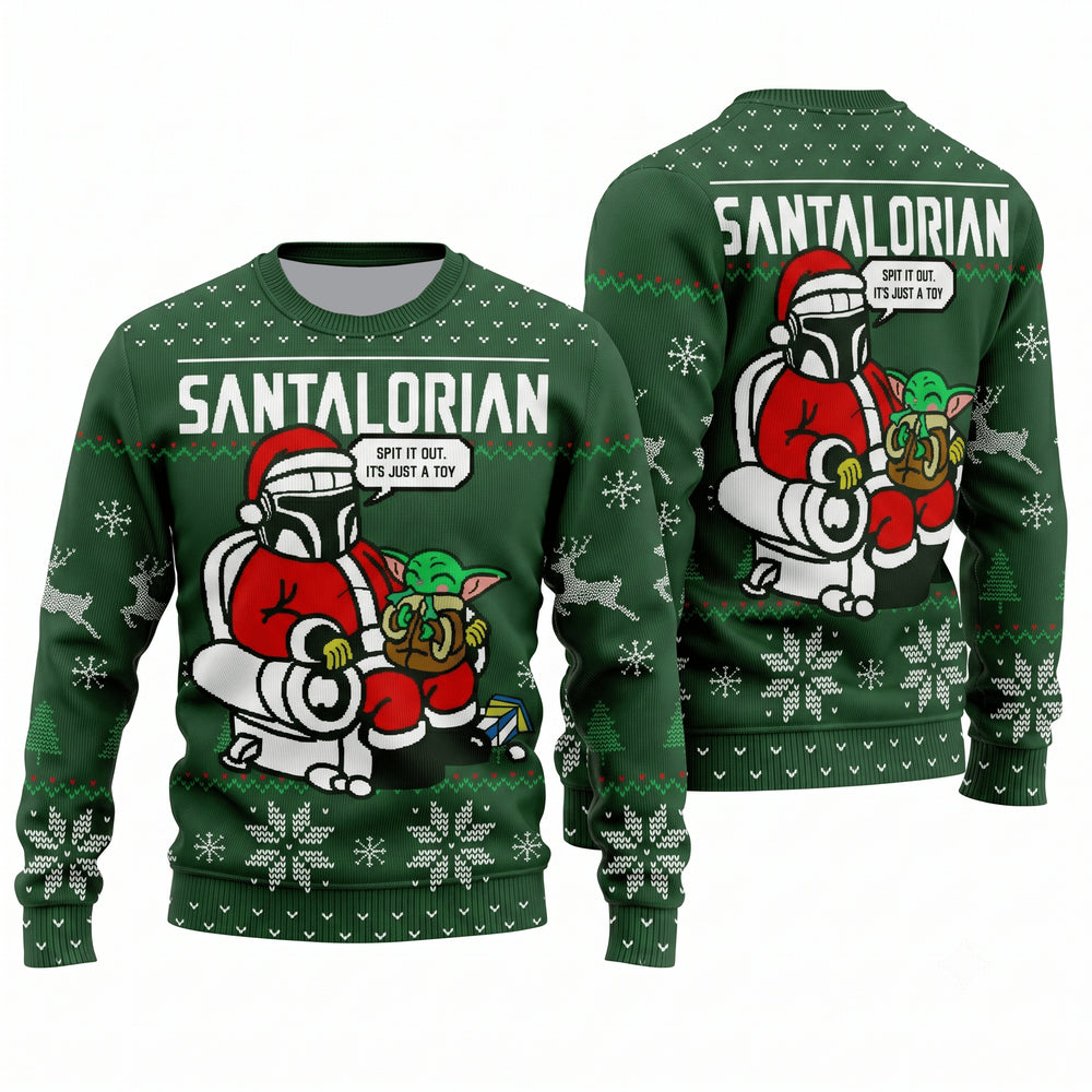 The Santalorian Ugly Christmas Sweater - Funny Sci-Fi Holiday Knit Print