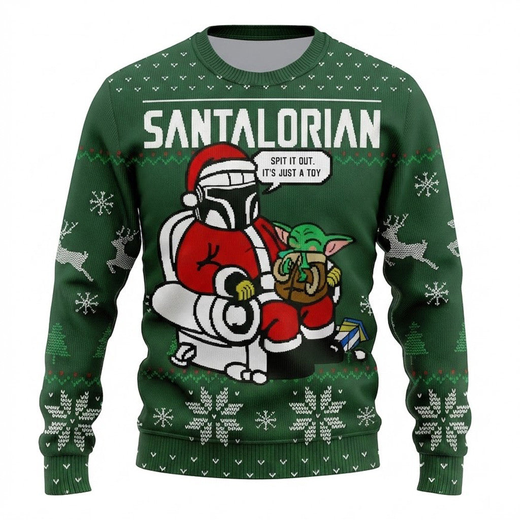 The Santalorian Ugly Christmas Sweater - Funny Sci-Fi Holiday Knit Print