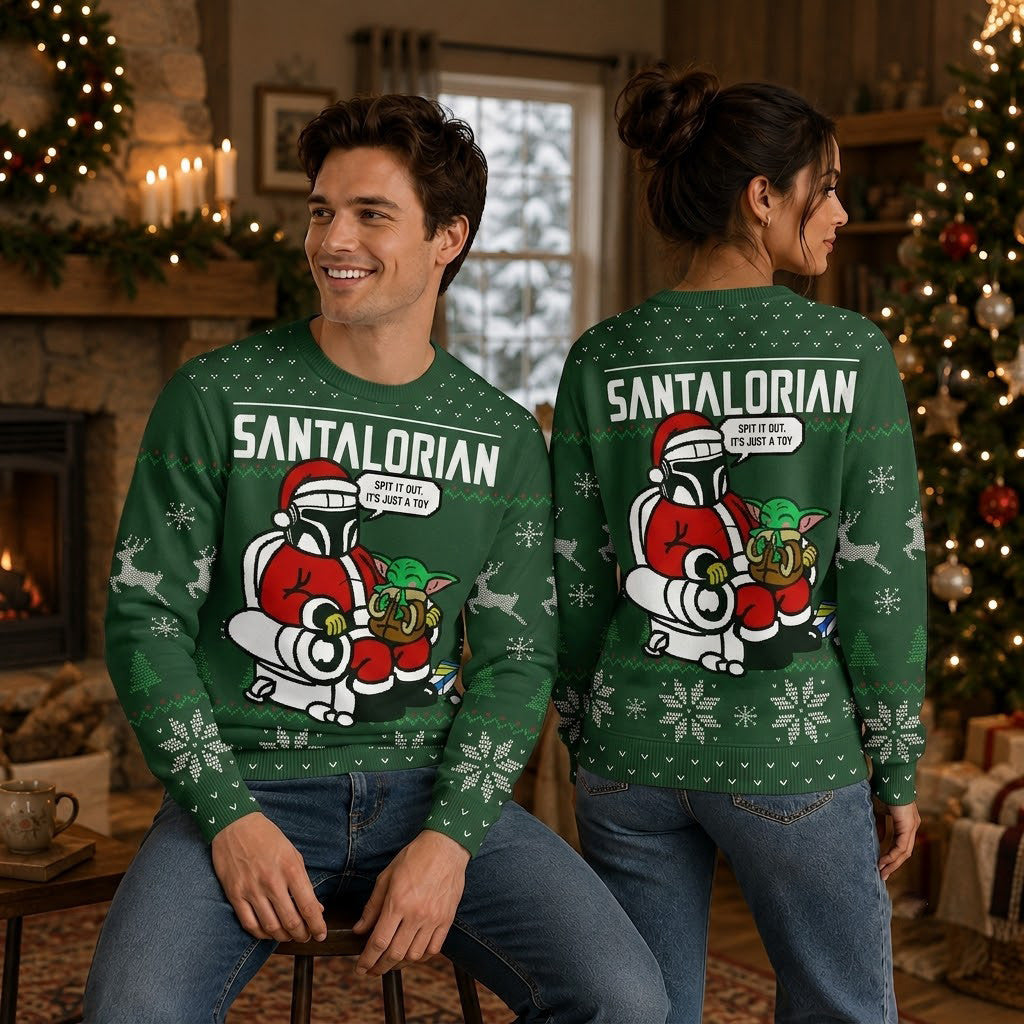 The Santalorian Ugly Christmas Sweater - Funny Sci-Fi Holiday Knit Print