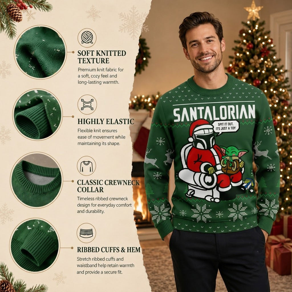 The Santalorian Ugly Christmas Sweater - Funny Sci-Fi Holiday Knit Print
