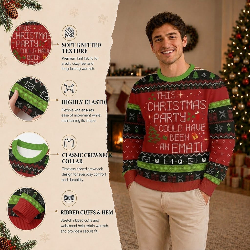 This Christmas Party Could Have Been An Email Ugly Christmas Sweater - Funny Office Knit Print