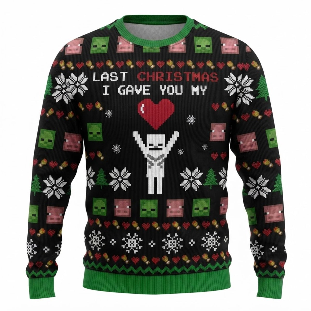 Last Christmas I Gave You My World Ugly Christmas Sweater - Gamer Holiday Knit Print
