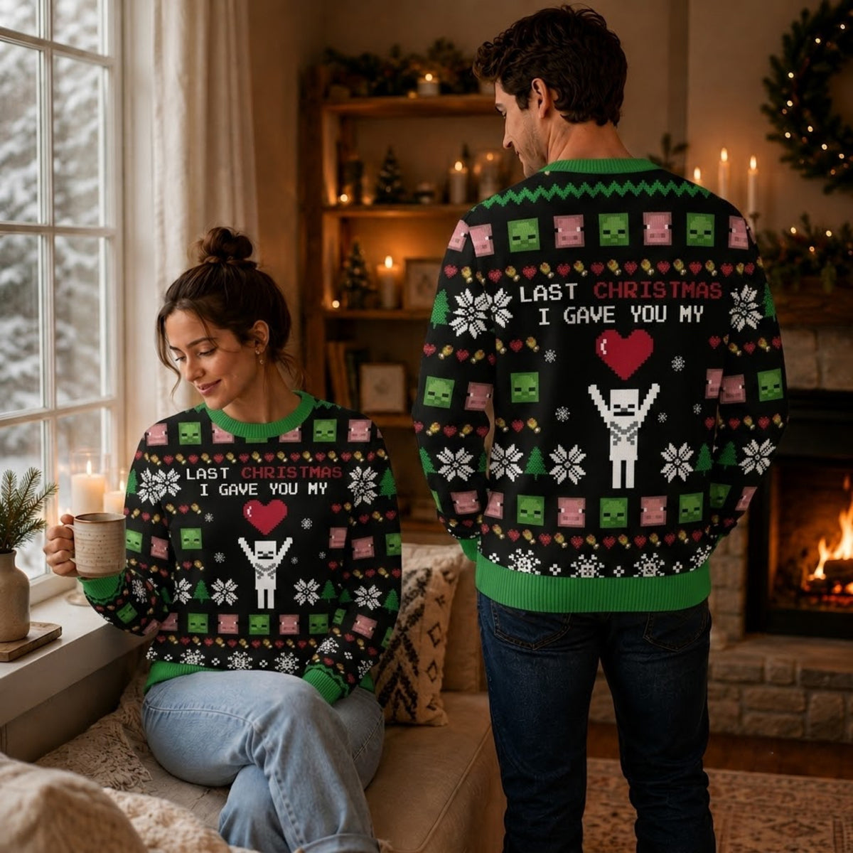 Last Christmas I Gave You My World Ugly Christmas Sweater - Gamer Holiday Knit Print