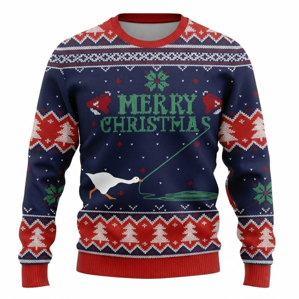 Honk Goose Ugly Christmas Sweater - Funny Merry Christmas Holiday Knit Print