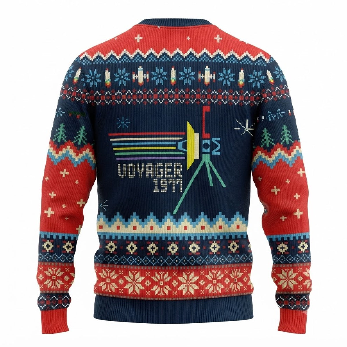 NASA Voyager Spacecraft Ugly Christmas Sweater - Space Holiday Knit Print