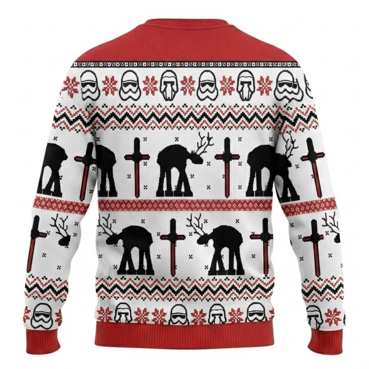 Mechanical Moose Walker Ugly Christmas Sweater - Retro Sci-Fi Holiday Knit Print