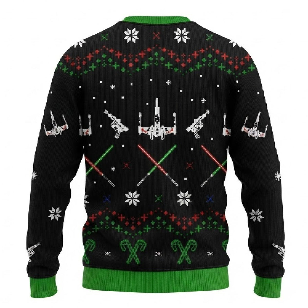 Rogue Black Ugly Christmas Sweater - Sci-Fi Movie Holiday Knit Print