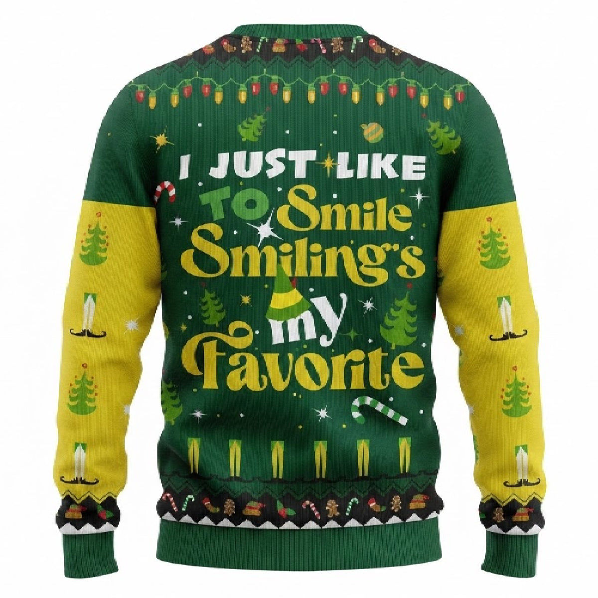I Just Like To Smile Ugly Christmas Sweater - Funny Holiday Knit Print