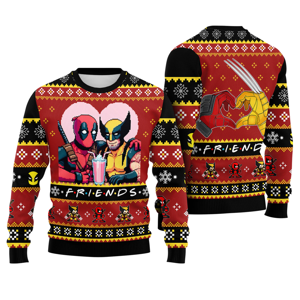 Mercenary and Wild Claw Ugly Christmas Sweater - Funny Frenemies Holiday Knit Print