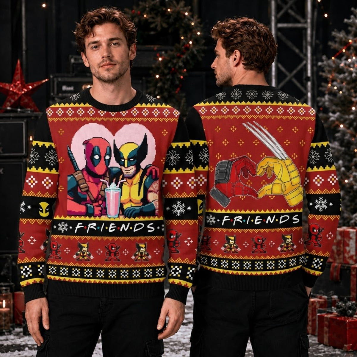 Mercenary and Wild Claw Ugly Christmas Sweater - Funny Frenemies Holiday Knit Print