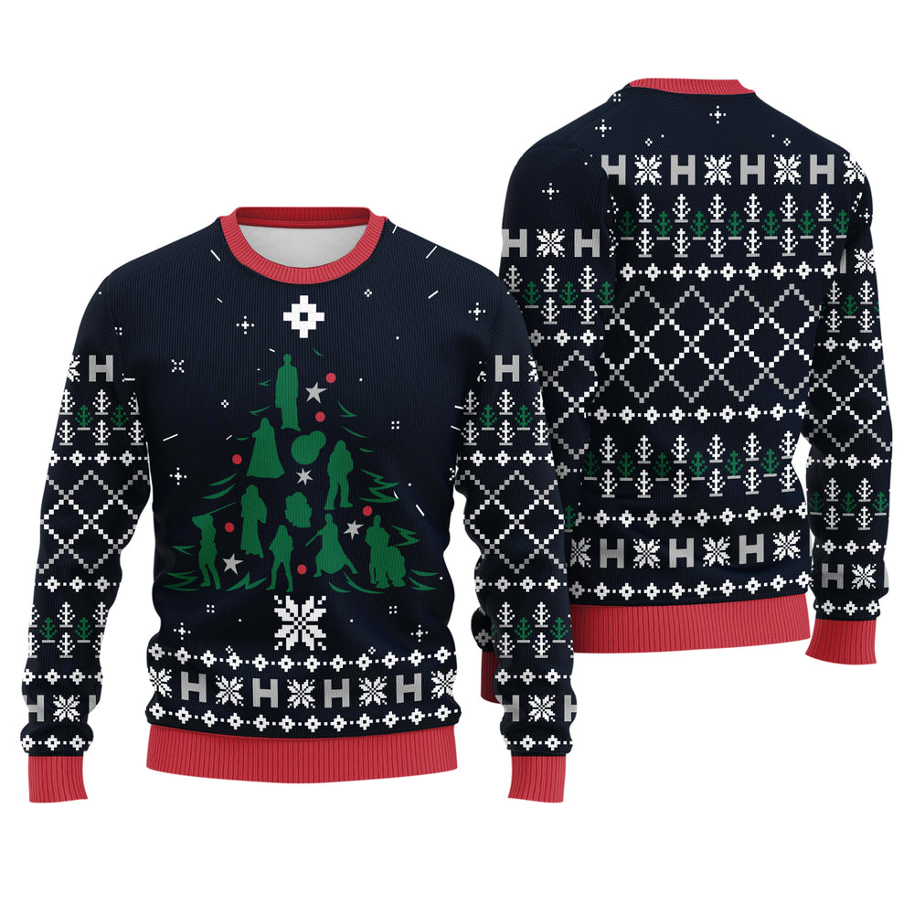Galactic Space Opera Ugly Christmas Sweater - Pixel Art Holiday Knit Print