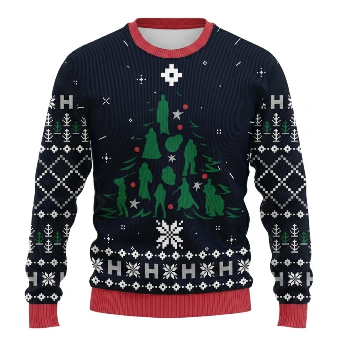 Galactic Space Opera Ugly Christmas Sweater - Pixel Art Holiday Knit Print