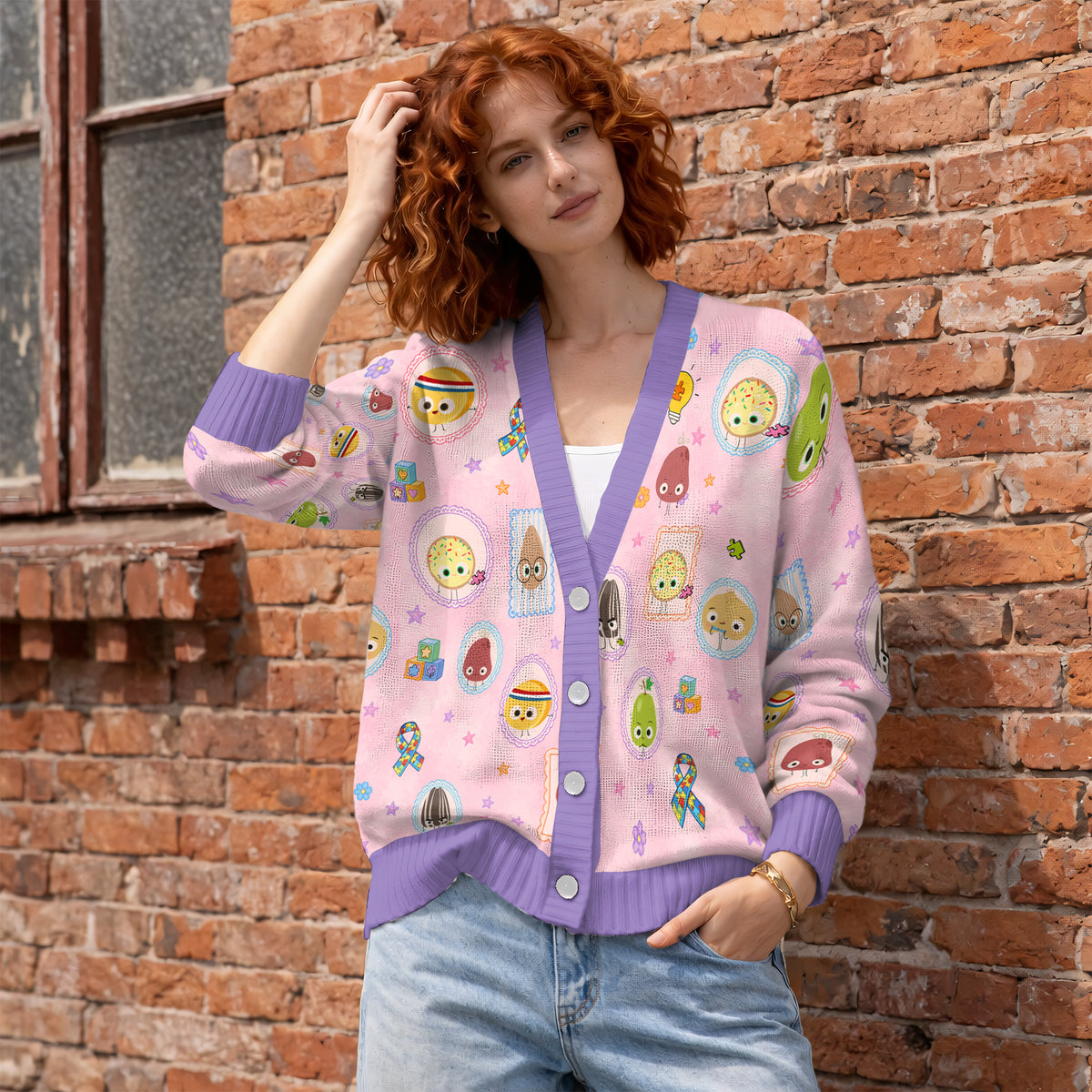 Its Okay To Be Different Cardigan Sweater - Cute Neurodiversity Inclusion Knitwear