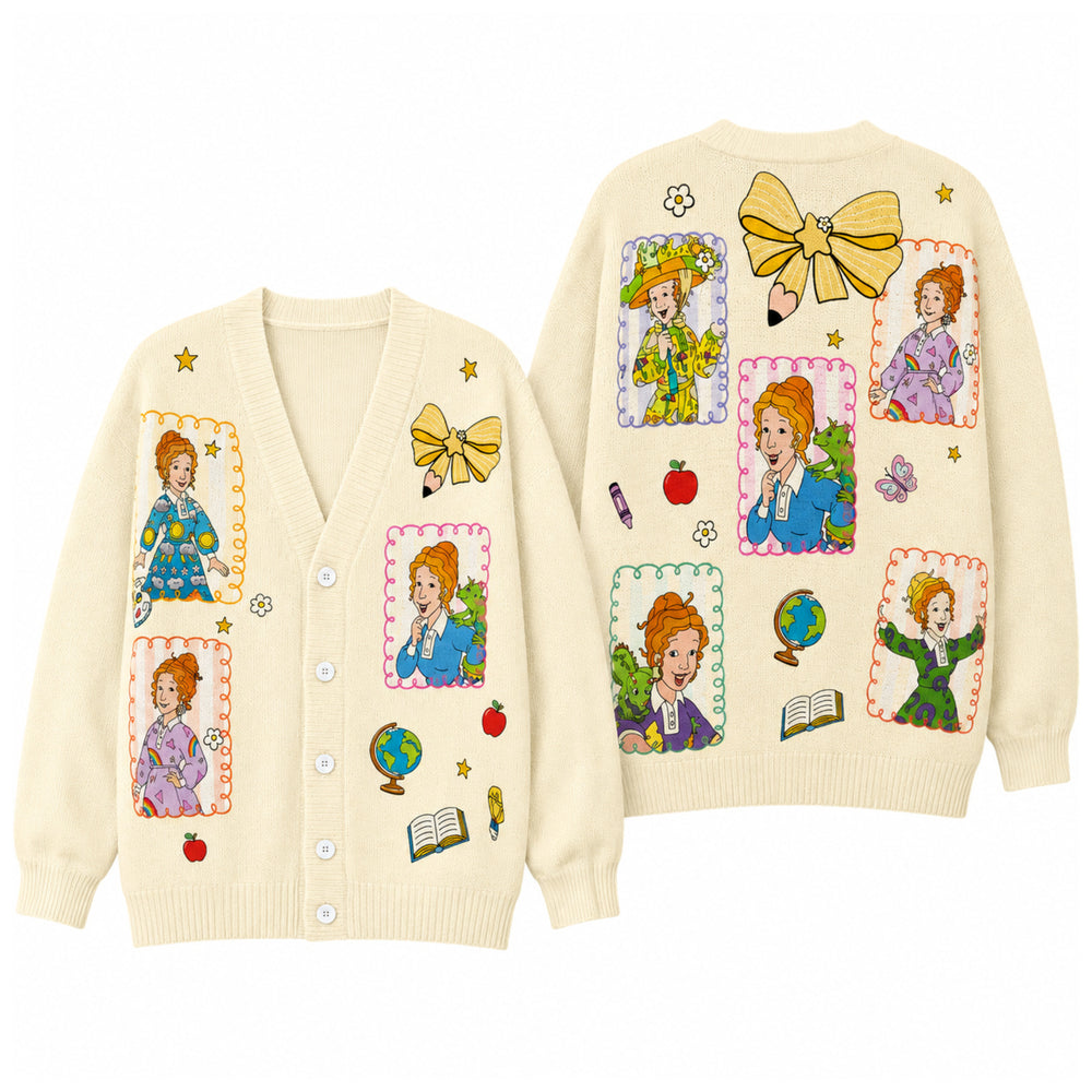 Magic Science Teacher Cardigan Sweater - Cute Classroom Nostalgia Knitwear