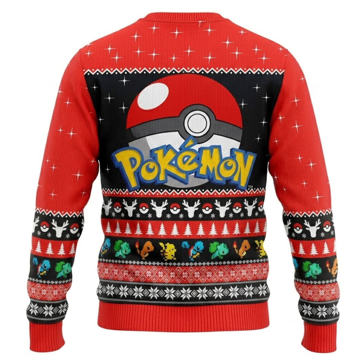 Pocket Creature Starters Trio Ugly Christmas Sweater - Electric Rodent Holiday Knit Print