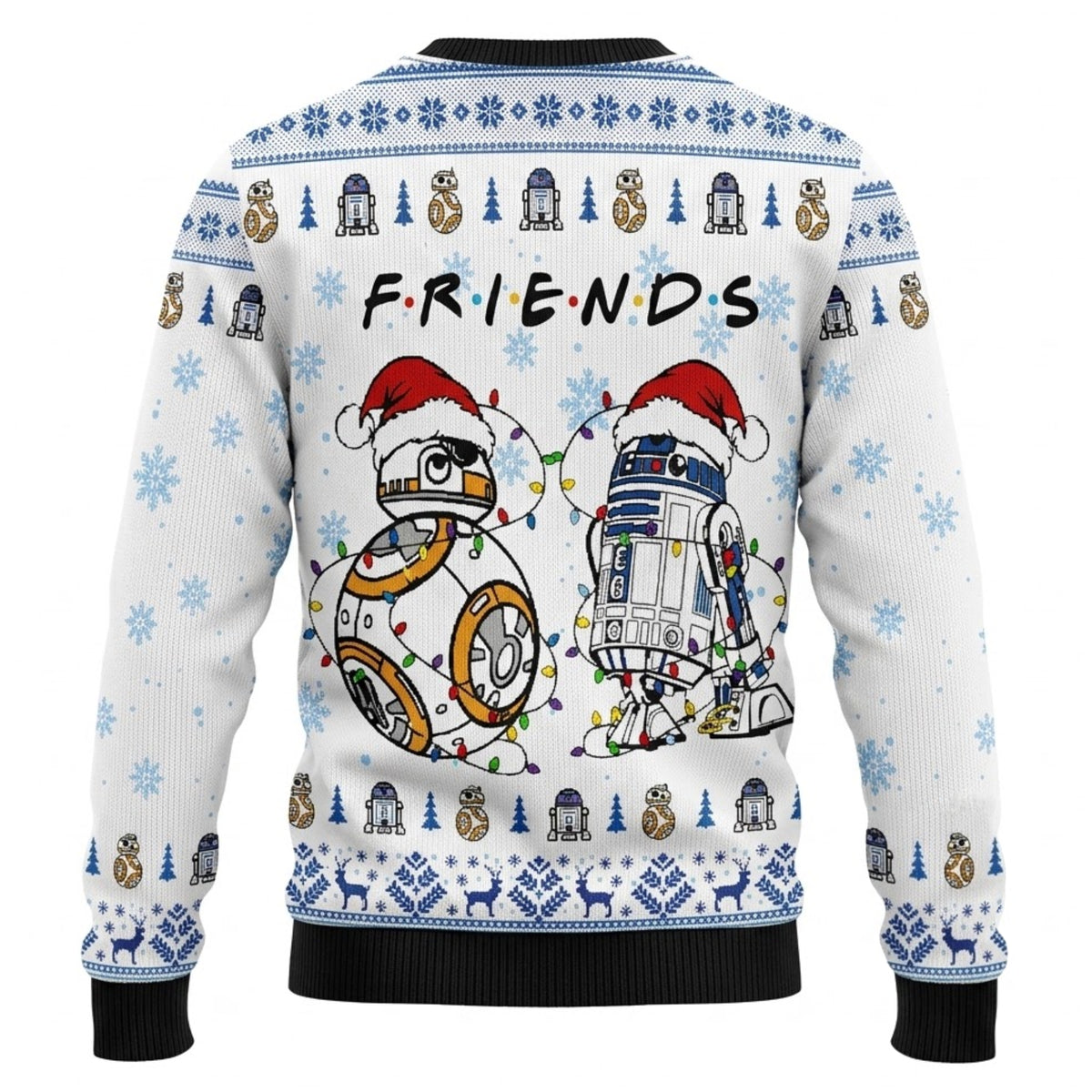 R2-D2 and BB-8 Ugly Christmas Sweater - Friends Holiday Knit Print