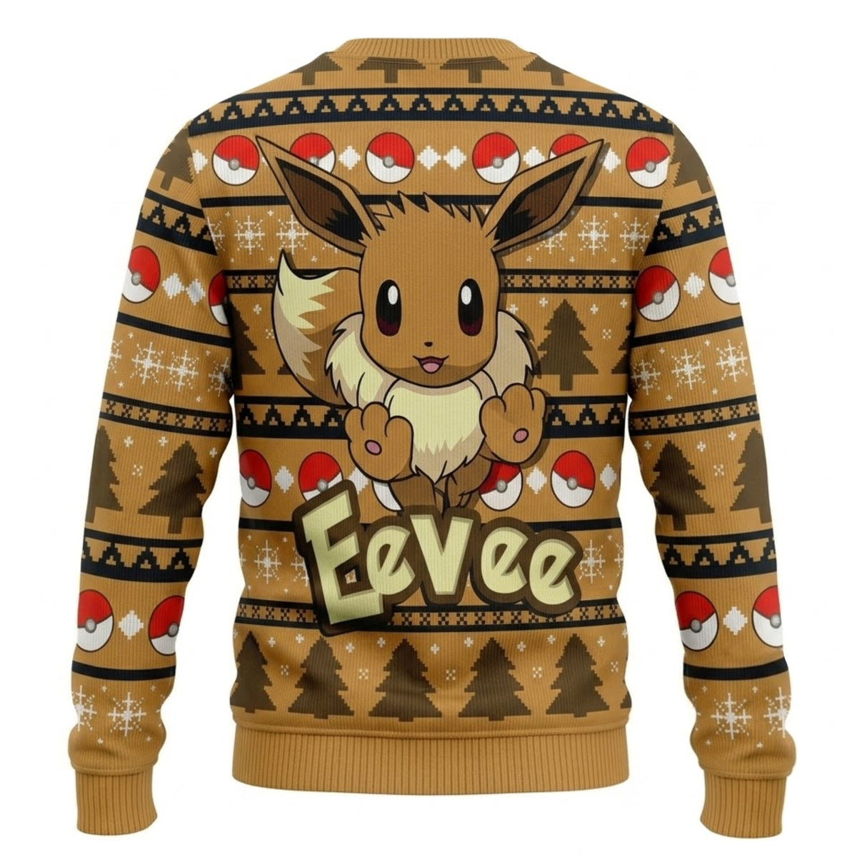Fluffy Multi-Evolution Fox Ugly Christmas Sweater - Anime Graphic Holiday Knit Print