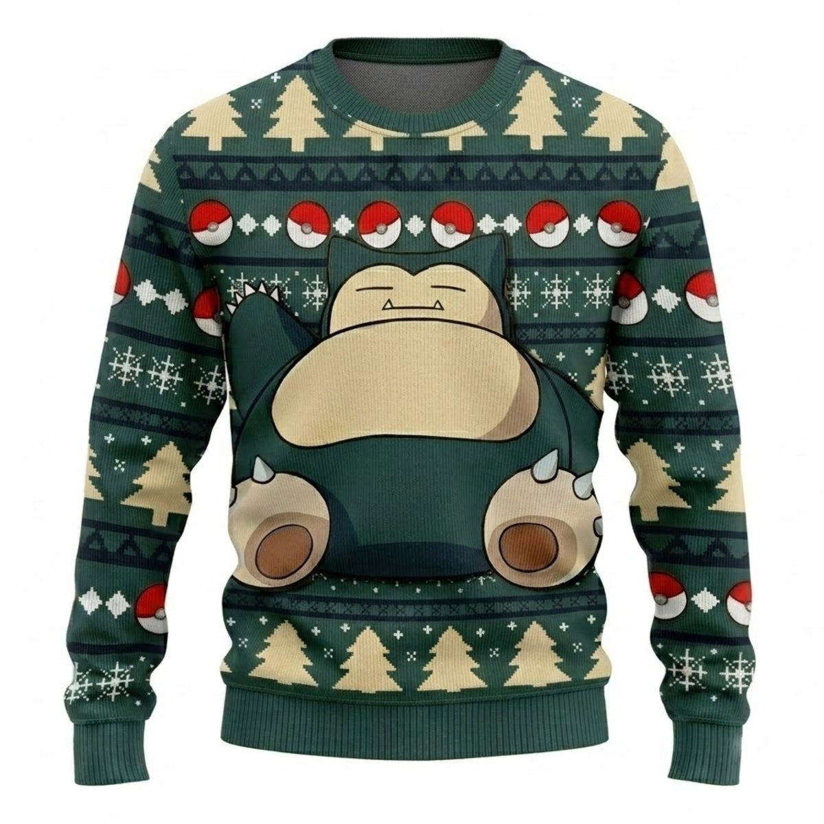 Sleepy Big Belly Monster Ugly Christmas Sweater - Anime Graphic Holiday Knit Print