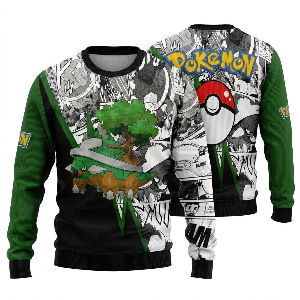 Giant Tree Tortoise Ugly Christmas Sweater - Pocket Creature Holiday Knit Print