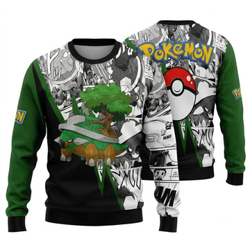 Giant Tree Tortoise Ugly Christmas Sweater - Pocket Creature Holiday Knit Print