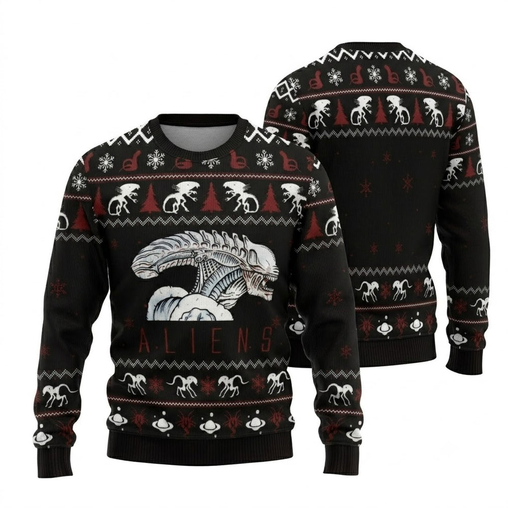 Alien Ridley Scott Ugly Christmas Sweater - Sci-Fi Movie Holiday Knit Print