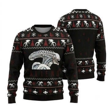 Alien Ridley Scott Ugly Christmas Sweater - Sci-Fi Movie Holiday Knit Print