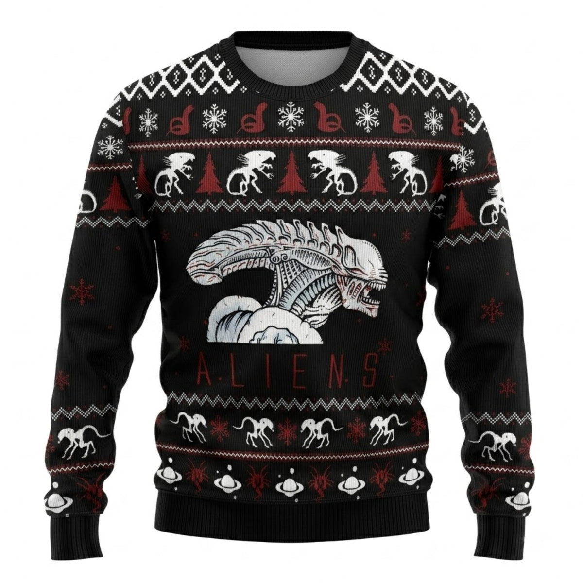 Alien Ridley Scott Ugly Christmas Sweater - Sci-Fi Movie Holiday Knit Print