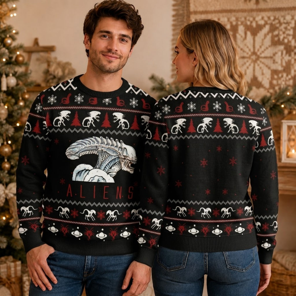 Alien Ridley Scott Ugly Christmas Sweater - Sci-Fi Movie Holiday Knit Print