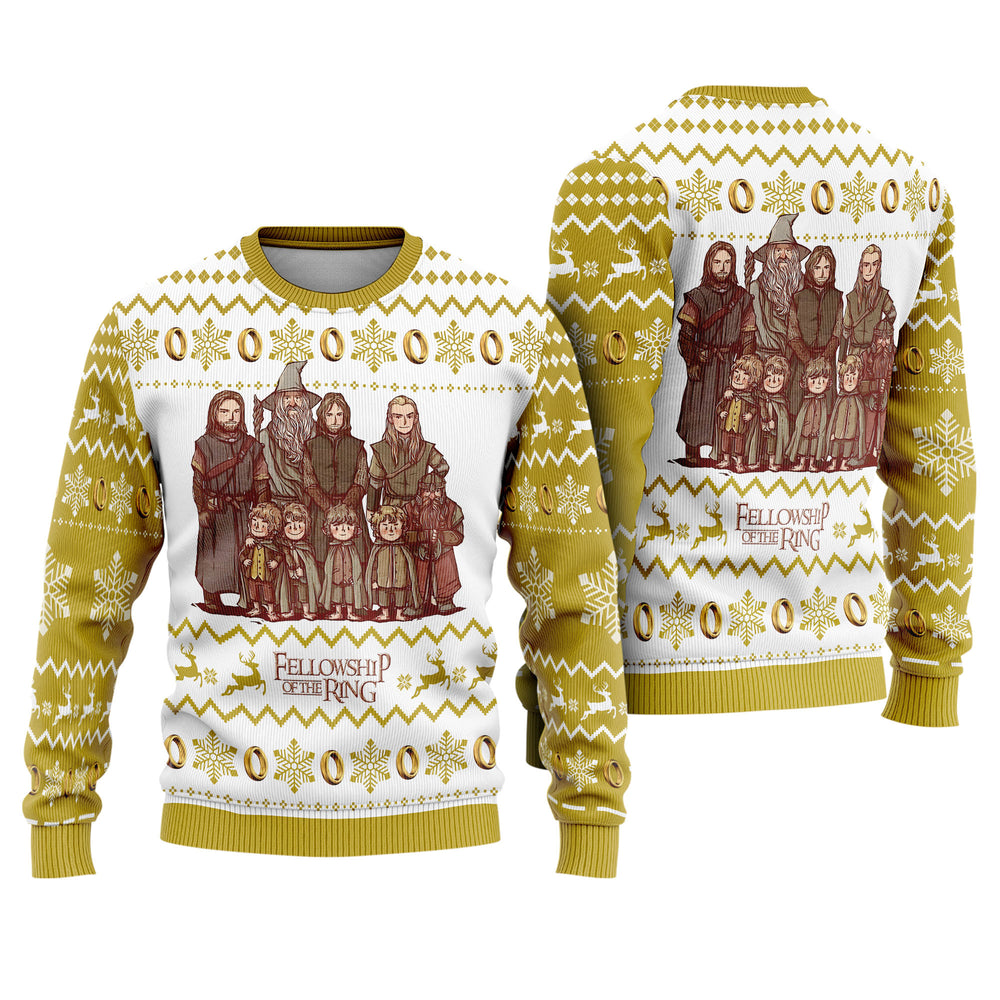 The Fellowship of the Ring Ugly Christmas Sweater - Lord of the Rings Holiday Knit Print