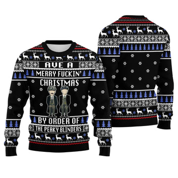Peaky Blinders Ugly Christmas Sweater - By Order of the Peaky Blinders Holiday Knit Print