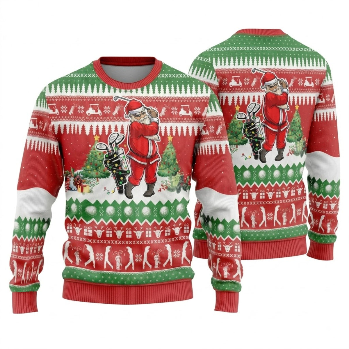 Grass Starters Ugly Christmas Sweater - Bulbasaur Chikorita Grookey Holiday Knit Print