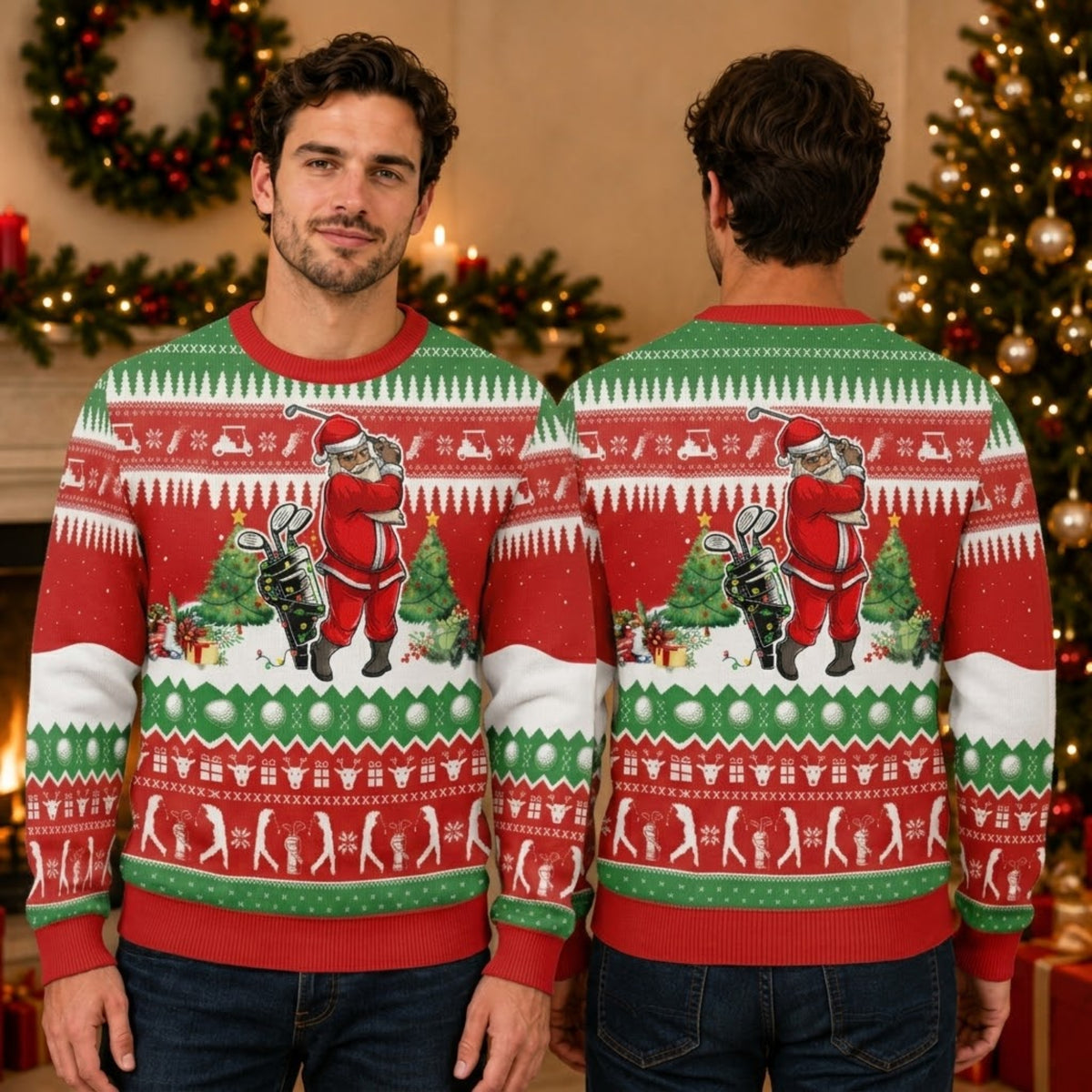 Grass Starters Ugly Christmas Sweater - Bulbasaur Chikorita Grookey Holiday Knit Print