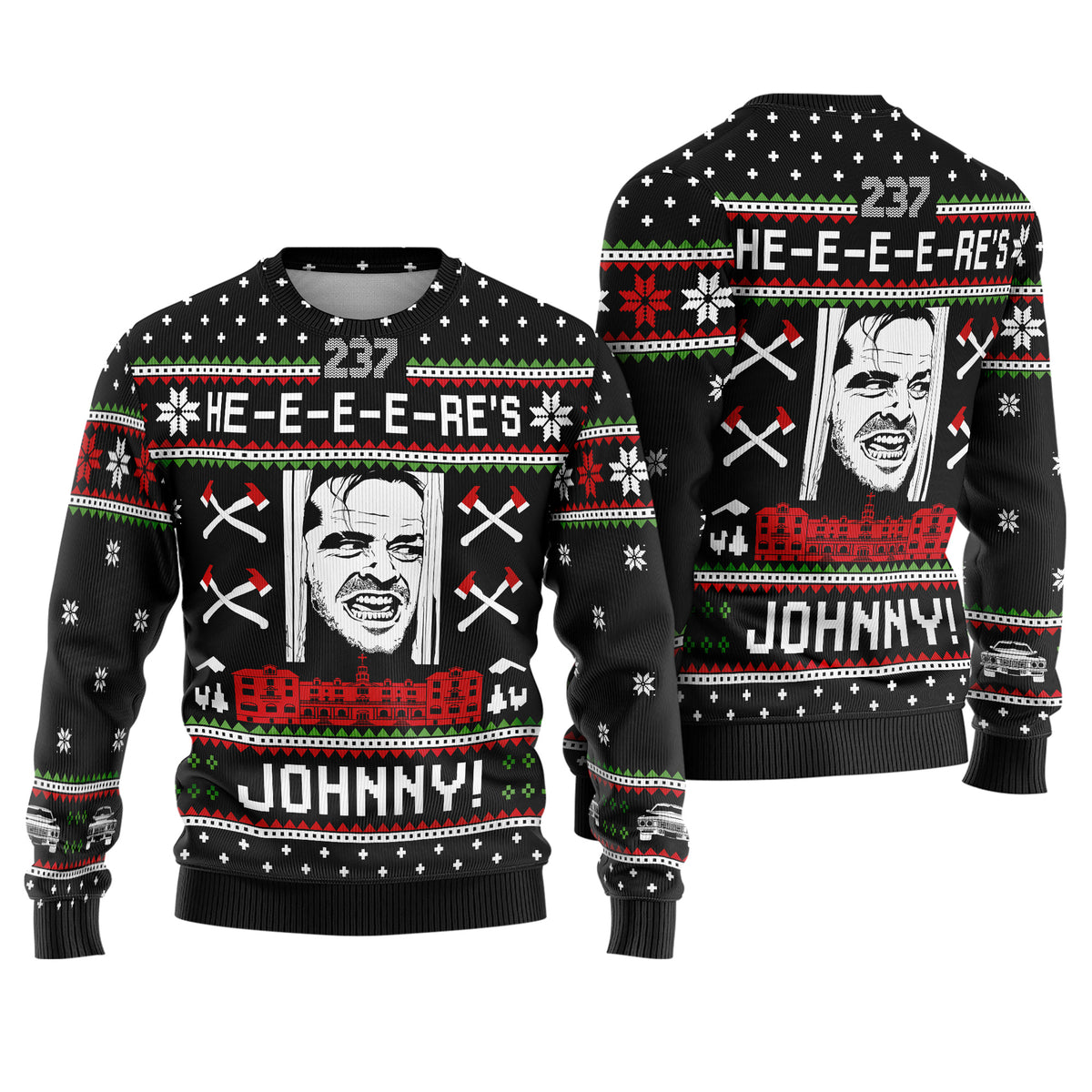Jack Torrance The Shining Ugly Christmas Sweater - Horror Movie Holiday Knit Print
