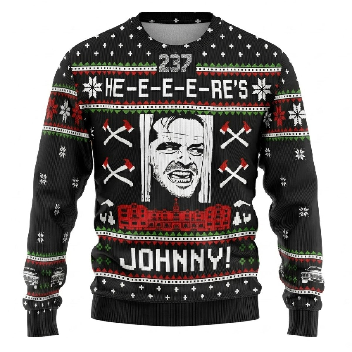 Jack Torrance The Shining Ugly Christmas Sweater - Horror Movie Holiday Knit Print