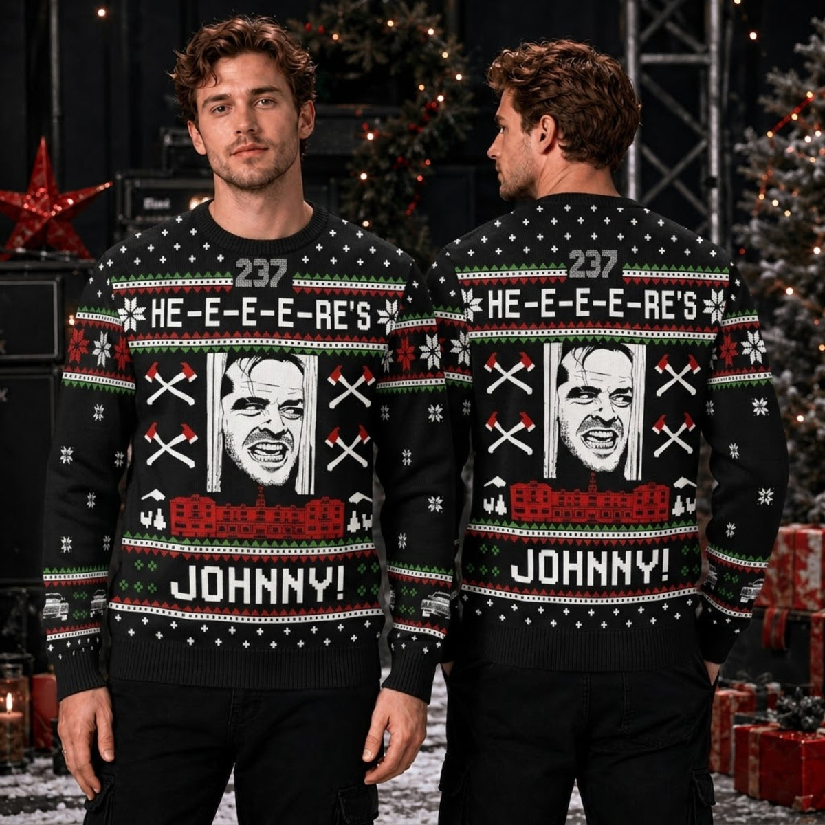 Jack Torrance The Shining Ugly Christmas Sweater - Horror Movie Holiday Knit Print