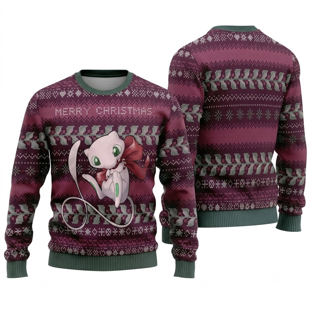 Legendary Psychic Monster Ugly Christmas Sweater - Anime Graphic Holiday Knit Print