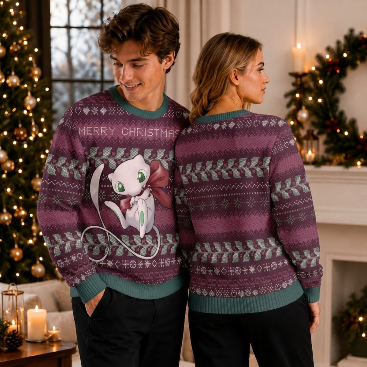 Legendary Psychic Monster Ugly Christmas Sweater - Anime Graphic Holiday Knit Print