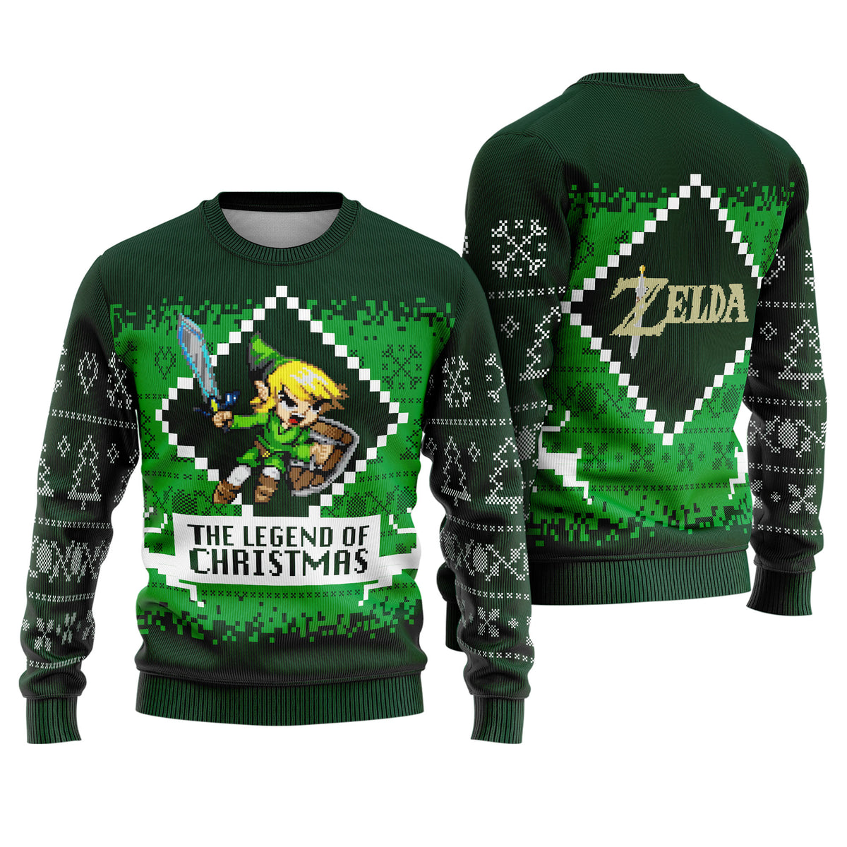 Kingdom Realm Tears of Sky Quest Ugly Christmas Sweater - Fantasy Game Holiday Knit Print