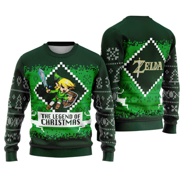 Kingdom Realm Tears of Sky Quest Ugly Christmas Sweater - Fantasy Game Holiday Knit Print