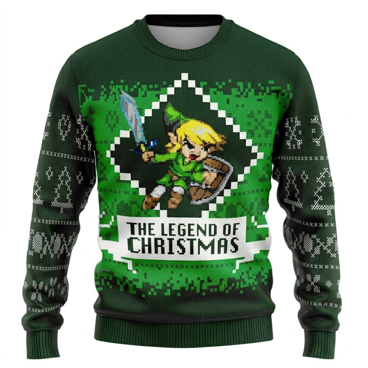 Kingdom Realm Tears of Sky Quest Ugly Christmas Sweater - Fantasy Game Holiday Knit Print