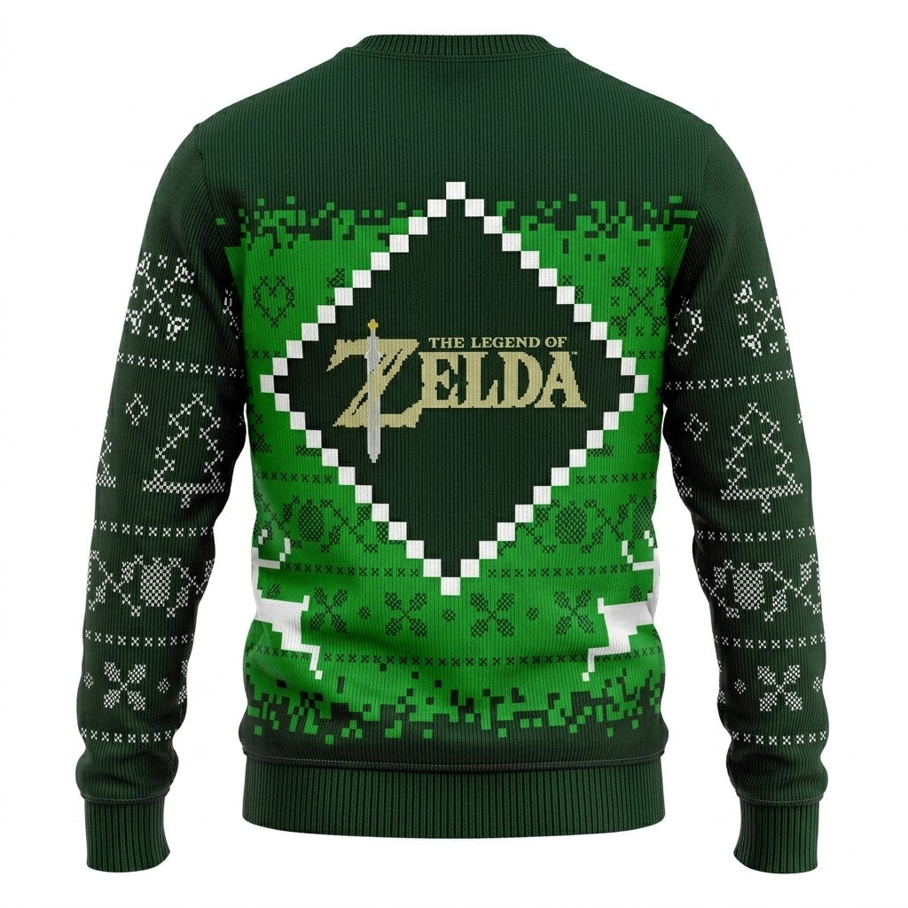 Kingdom Realm Tears of Sky Quest Ugly Christmas Sweater - Fantasy Game Holiday Knit Print