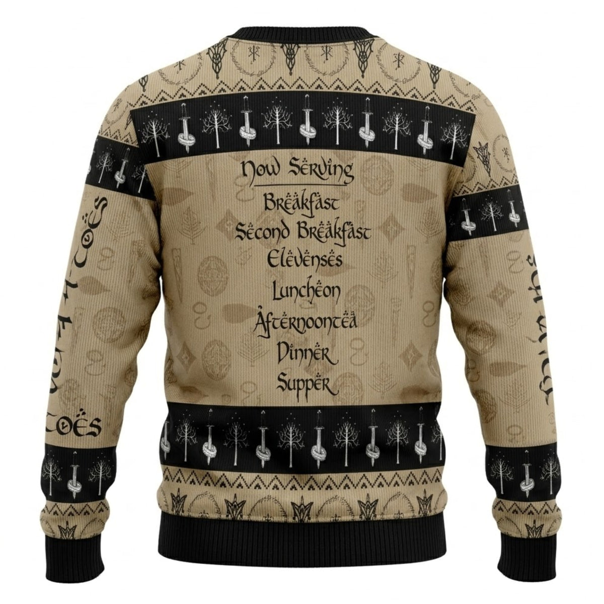 Halfling Second Breakfast Po-Ta-Toes Ugly Christmas Sweater - Fantasy Food Holiday Knit Print