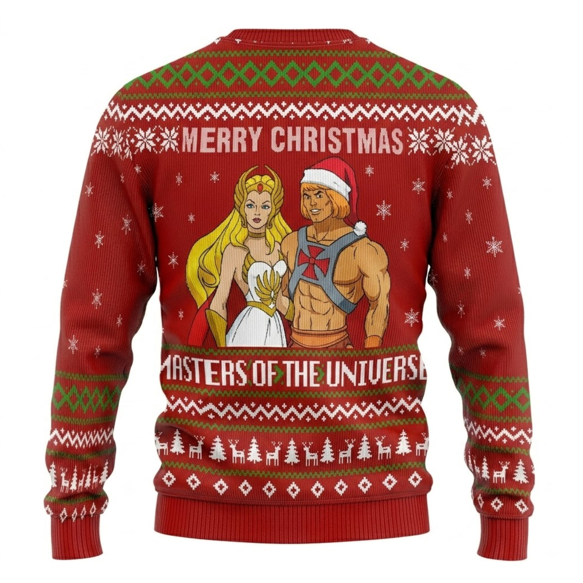 Blonde Power Hero Warrior Princess Ugly Christmas Sweater - 80s Cartoon Holiday Knit Print