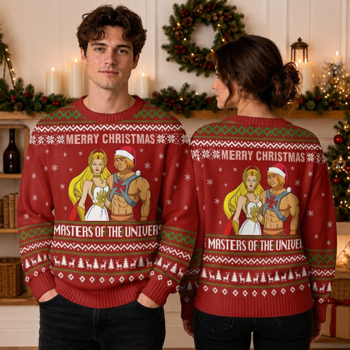 Blonde Power Hero Warrior Princess Ugly Christmas Sweater - 80s Cartoon Holiday Knit Print