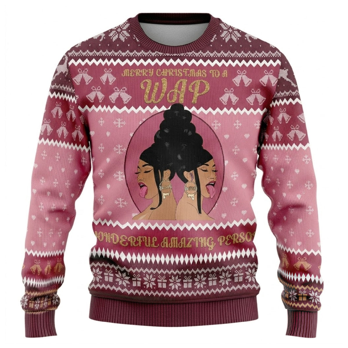 Hip Hop Queens Rap Lyrics Ugly Christmas Sweater - Music Star Holiday Knit Print