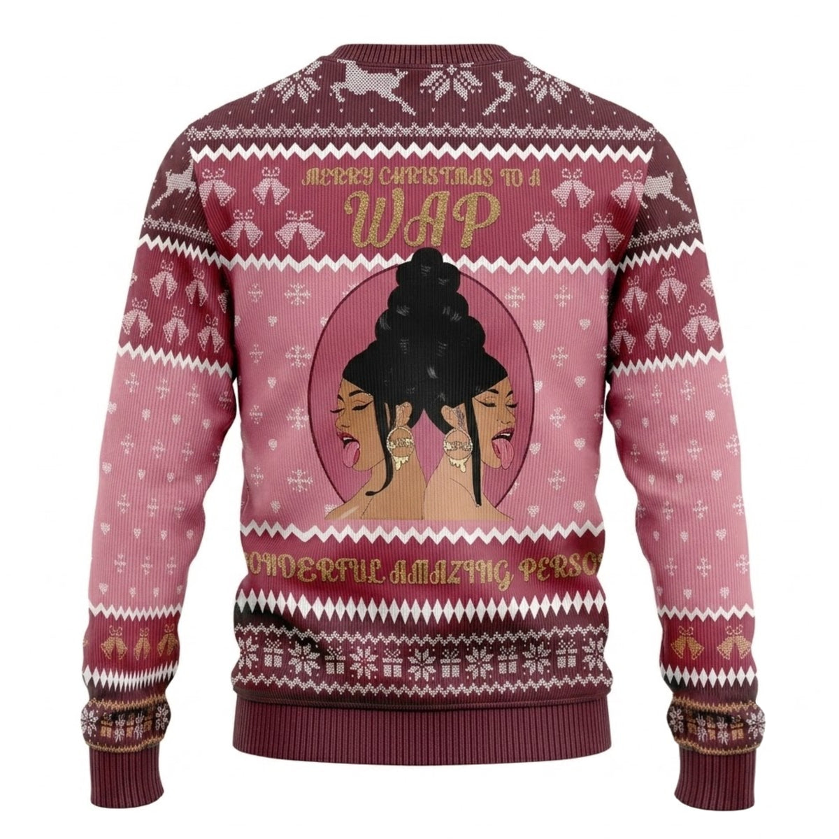 Hip Hop Queens Rap Lyrics Ugly Christmas Sweater - Music Star Holiday Knit Print