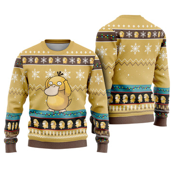 Headache Yellow Duck Ugly Christmas Sweater - Funny Character Holiday Knit Print
